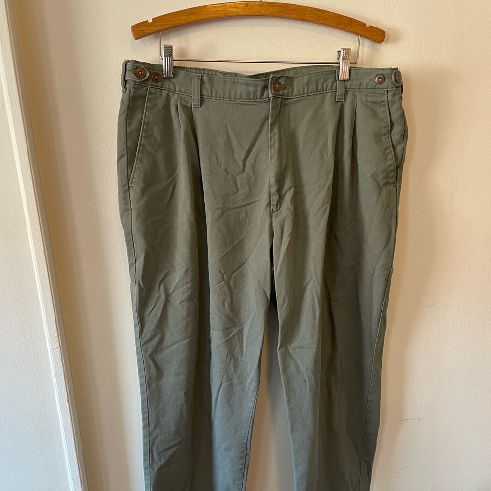 Mens olive green khaki pants, FARAH STRECH